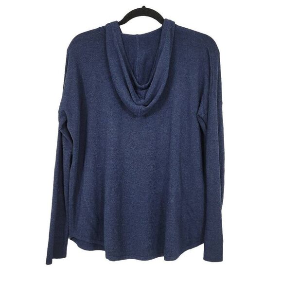 Eileen Fisher Blue Knit Hoodie Sweater Sz‎ XS Relaxed Oversized Soft Viscose - Picture 2 of 6
